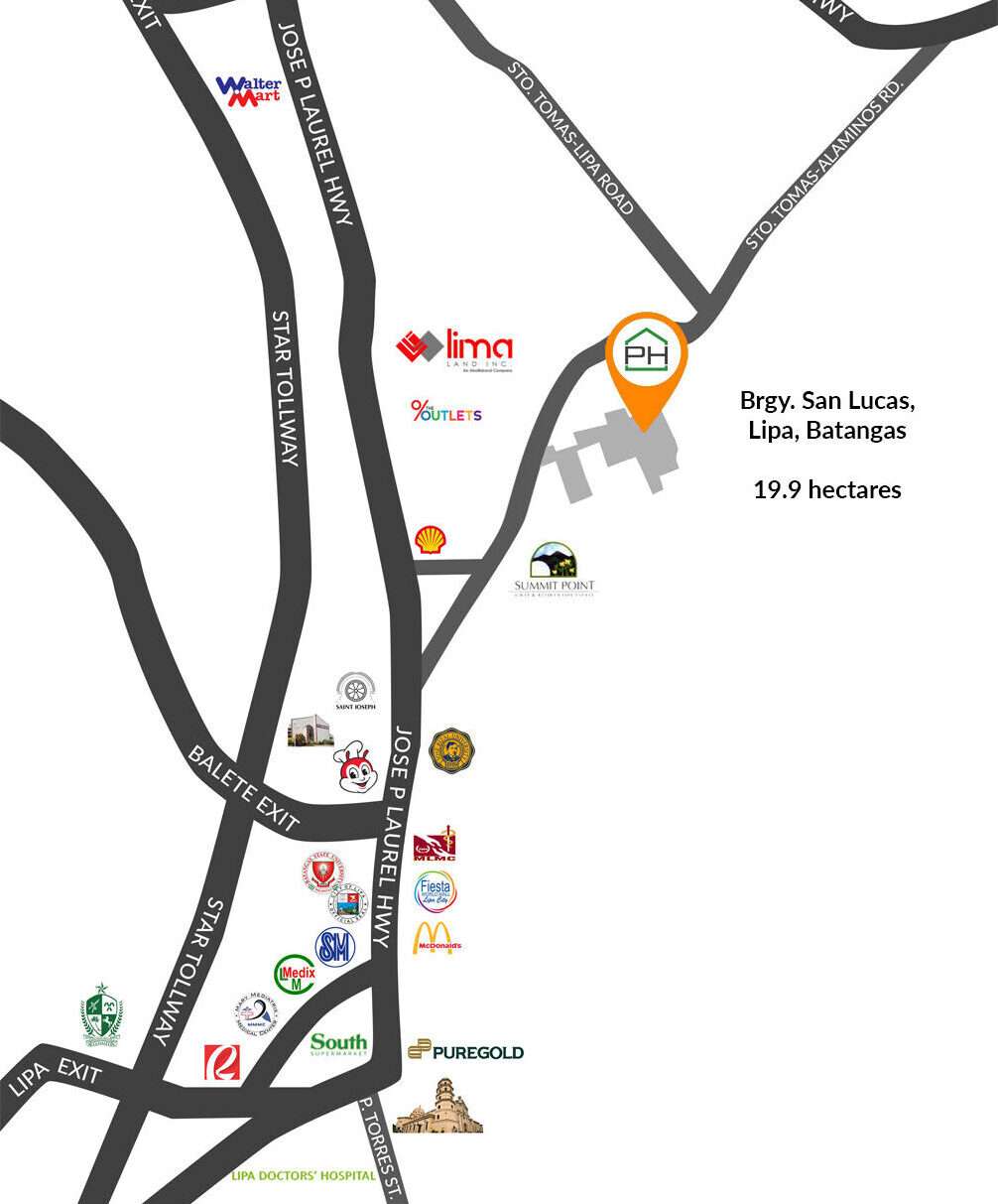 PPHI Lipa - Vicinity Map